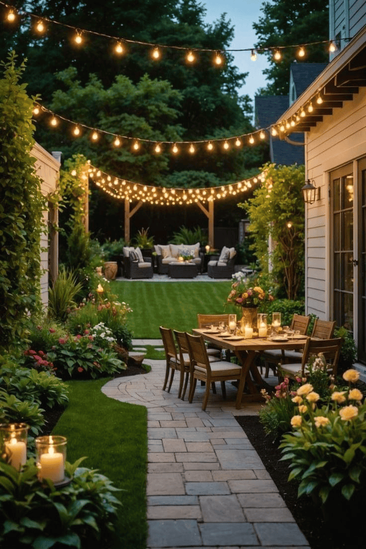 Hang String Lights for a Cozy Romantic Patio