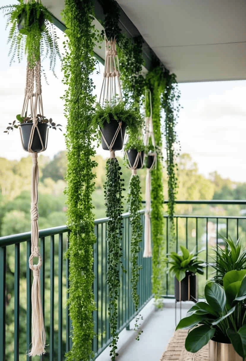 Hanging Plants Save Space and Add Balcony Vitality