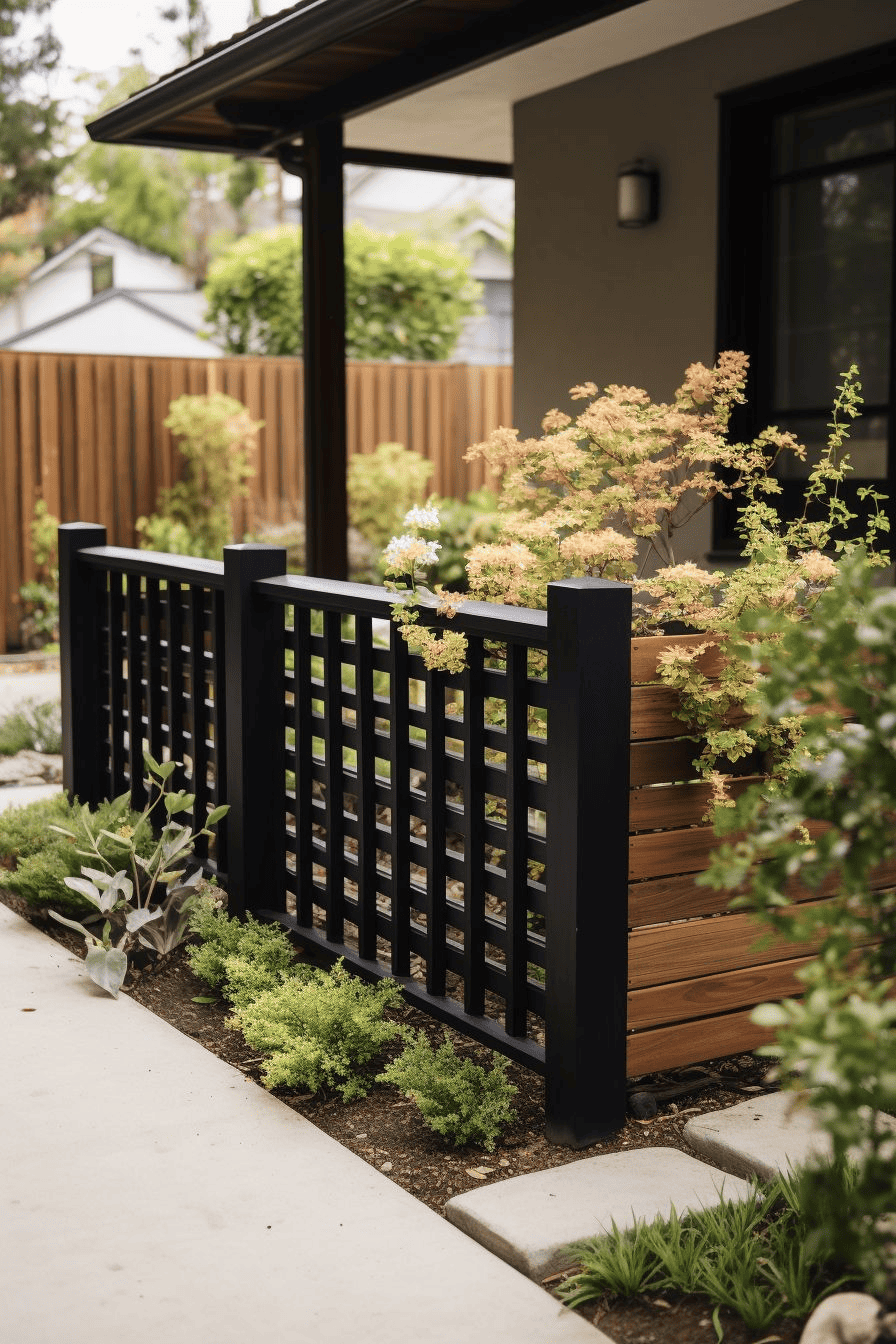 Lattice Wooden Fences and Flowers Create Natural Beauty