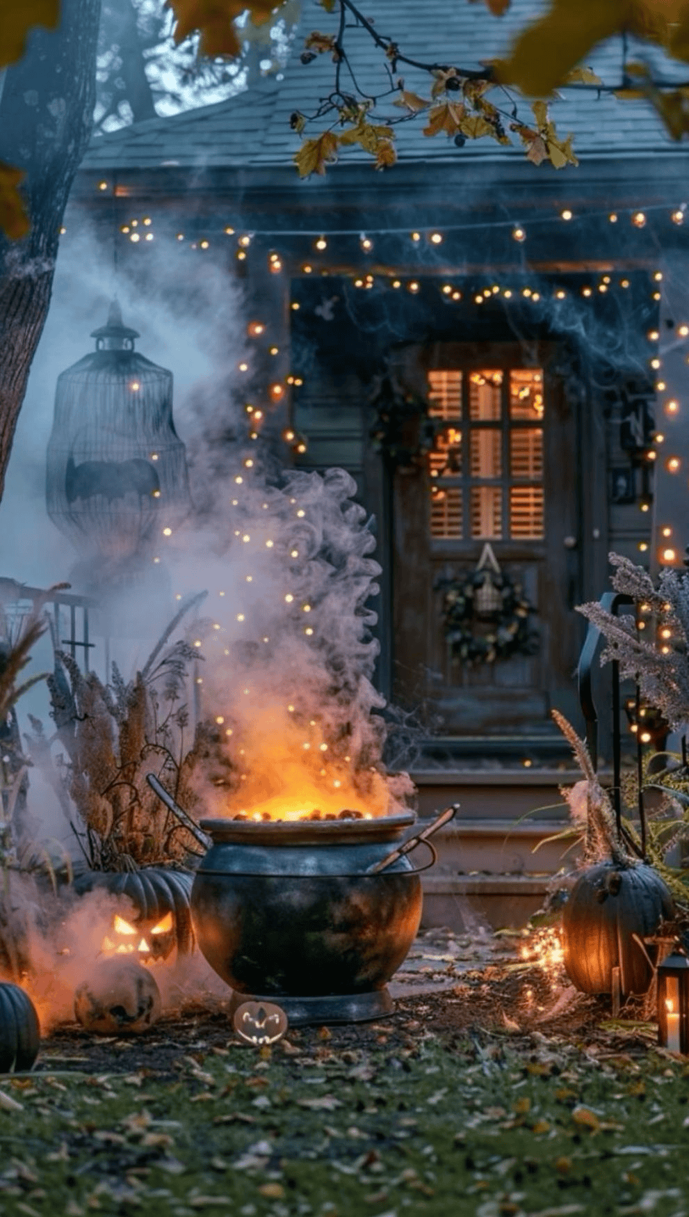 Lit Cauldron Adds Mystery to the Halloween Party