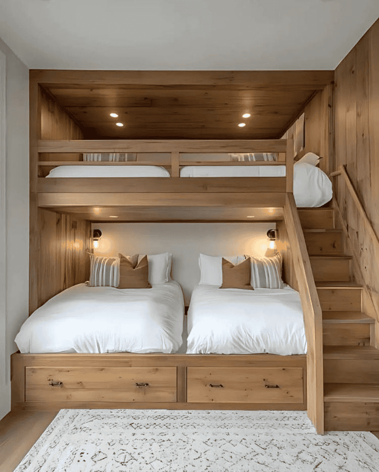 Modern Bunk Bed Layout for Families and Friends