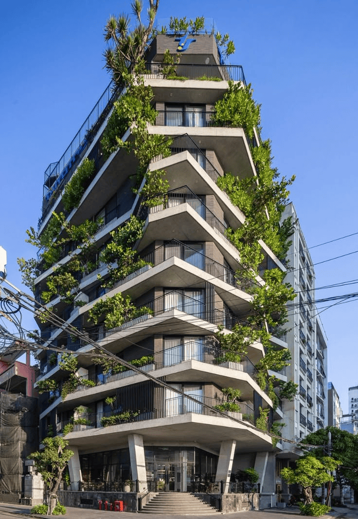 Plant-Filled Balconies Enhance Buildings and Expand Resident Green Space