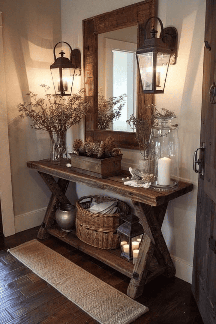 Rustic Table and Natural Elements Offer Comfortable Charm