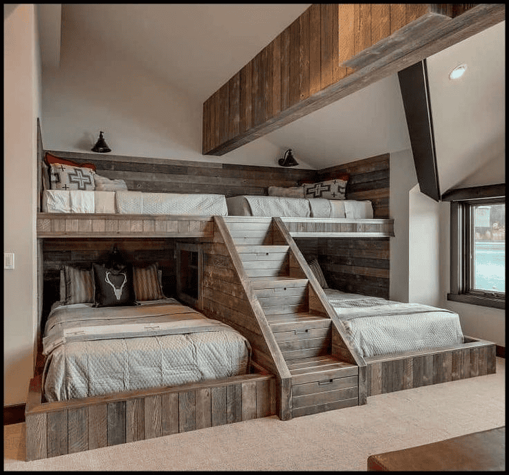 Rustic Vintage Bunk Bed with Nostalgic Charm